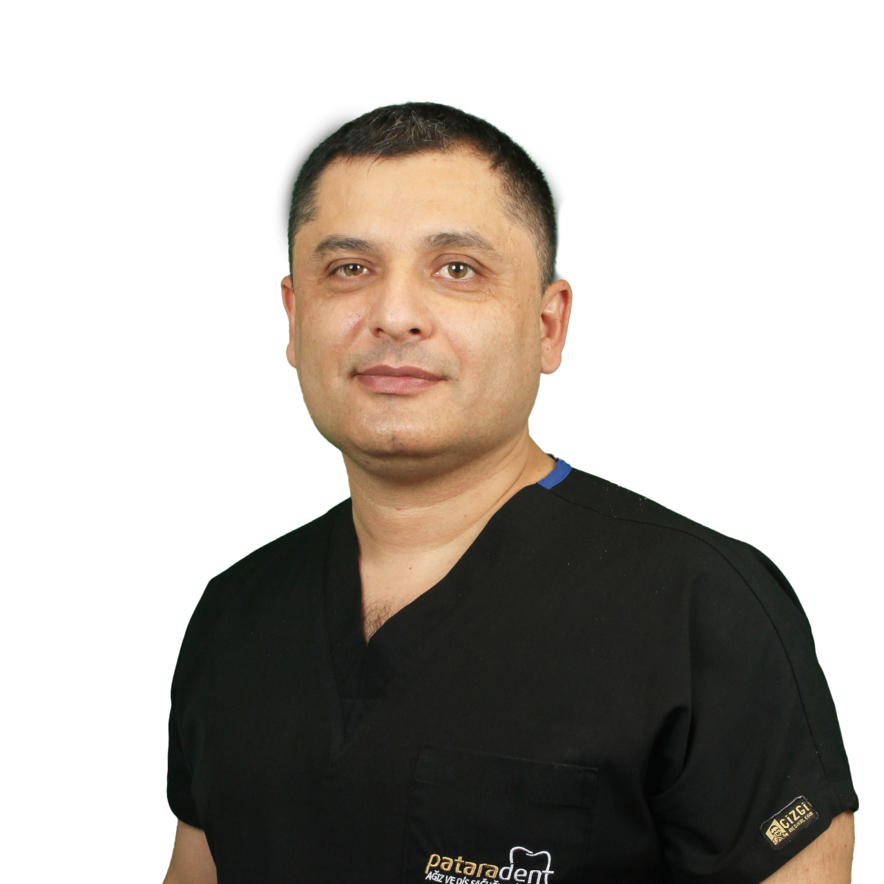 Iskender Gaidar, multilingual translator at Pataradent, wearing professional attire with a welcoming smile, helping international patients communicate effectively